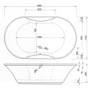 Oval Whirlpool Sanibay Biella, 190x110cm, mit Whirlpoolsystem MAXI DELUXE